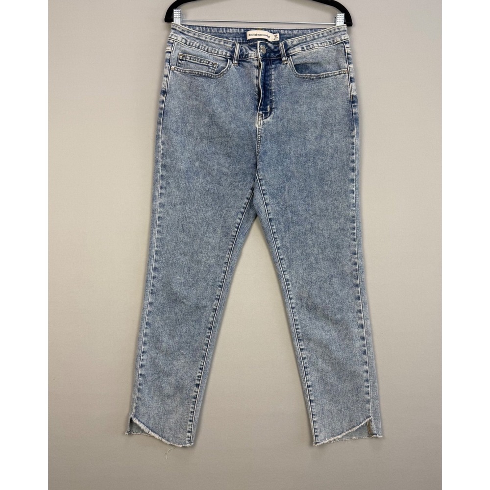 RM Rebecca Minkoff Distressed Crop Ankle Stretch Jeans Step Hem Raw 12P Petite